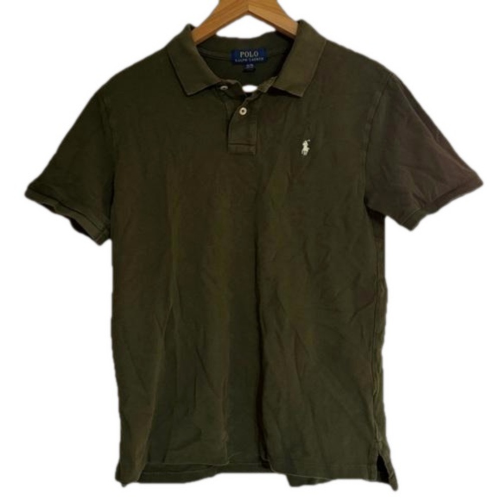 Polo Ralph Lauren Olive Green Collared Short Sleeved Golf Shirt Boy Size 18/20